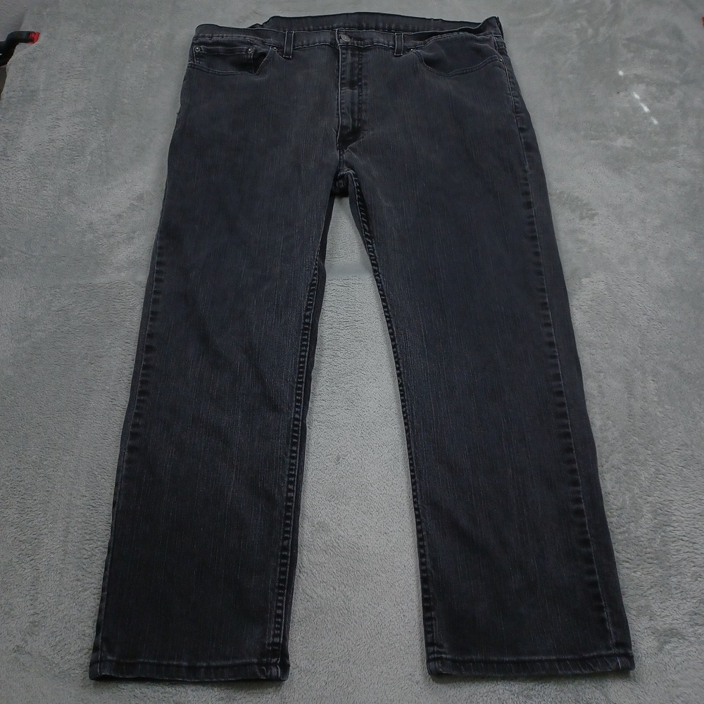 Levis 559 Jeans Men 42x30 Black Denim Relaxed Fit Straight Leg Distressed